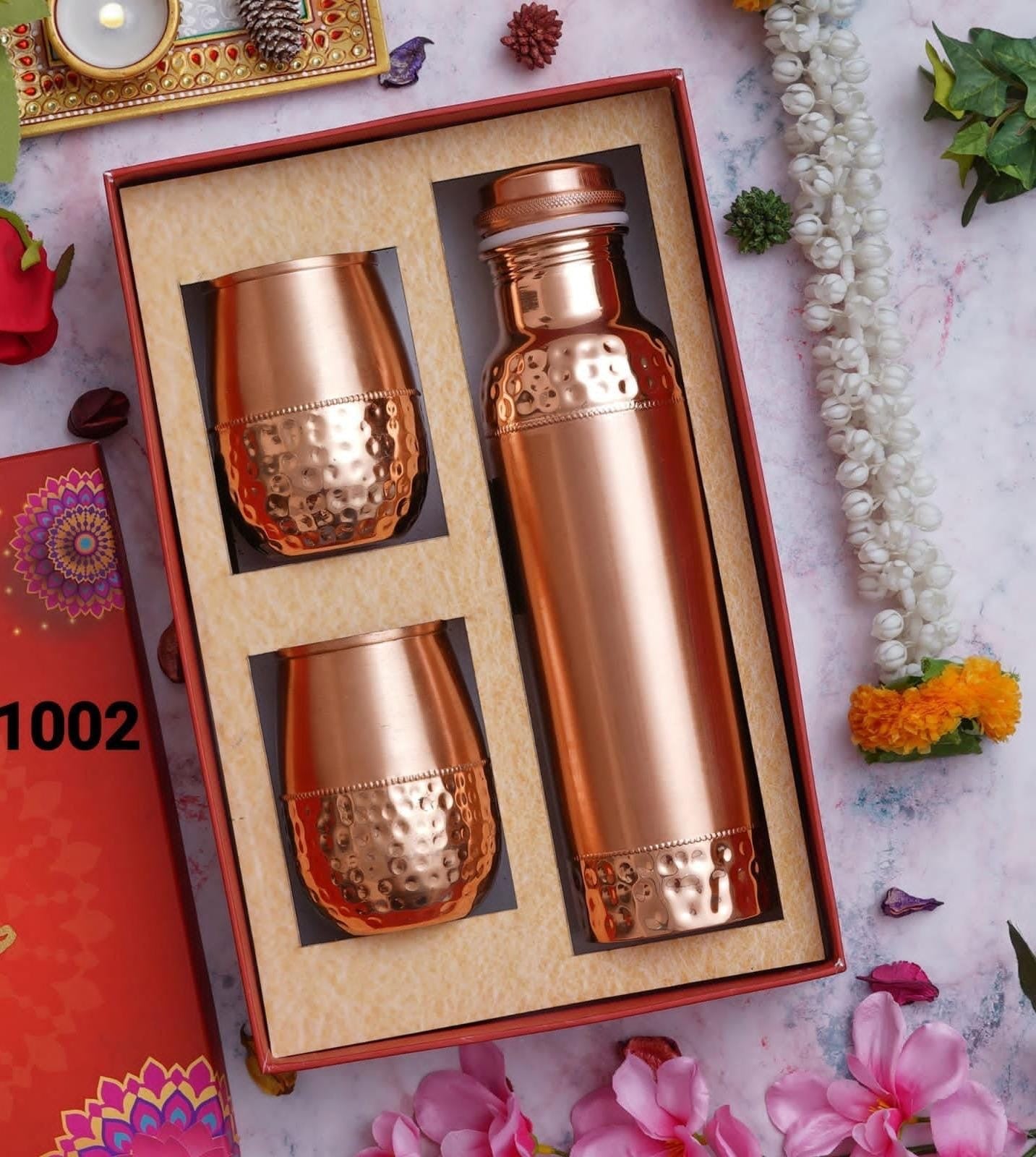 Premium Copper Bottle & Glass
