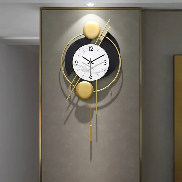 Golden Double Circle Ring Clock 16*28