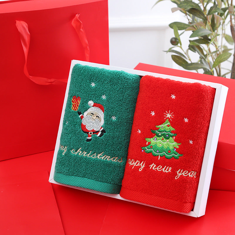 Christmas Gift Towel Cotton Face Towel Santa Claus