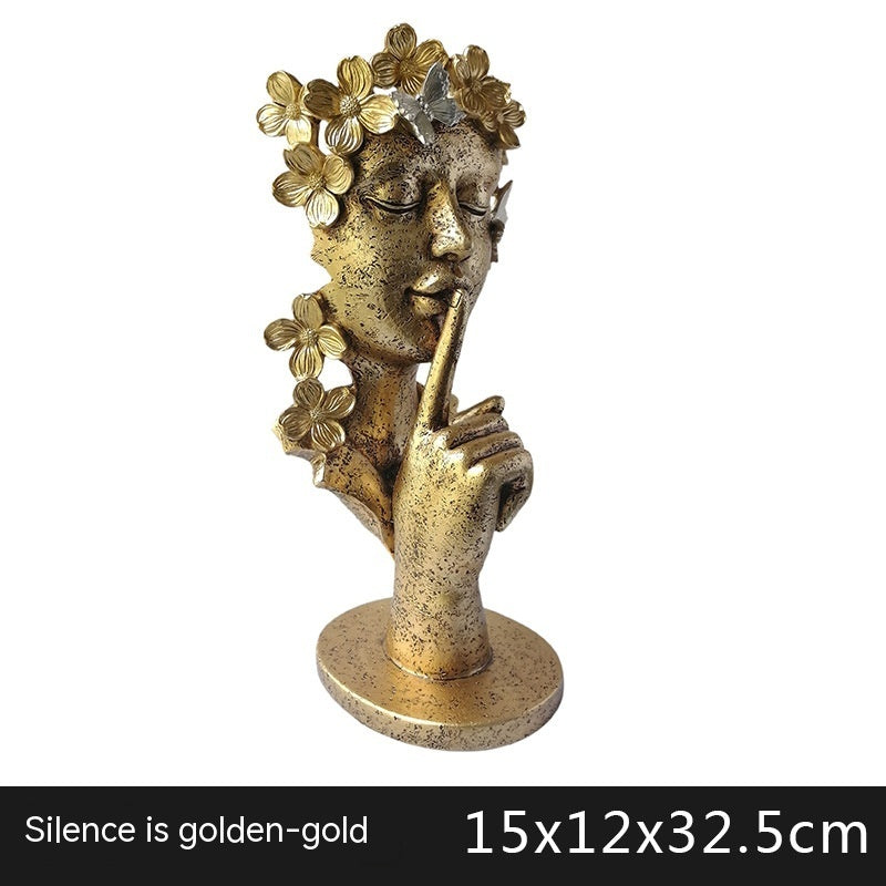 🎁 Silence Is Gold Creative Abstract Statue (100% off)