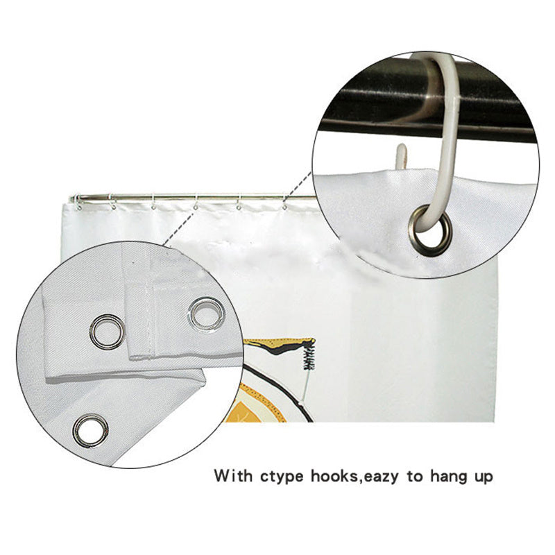 Hot Selling Polyester 3D Digital Printing Waterproof Shower Curtain