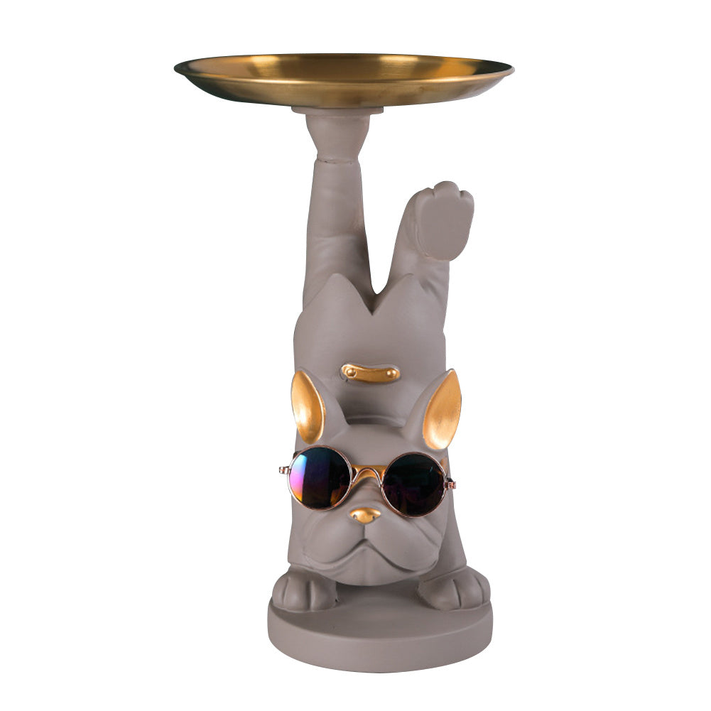 🎁 French Fighting Dog Decoration Porch Cabinet With Key Storage Tray (100% off)