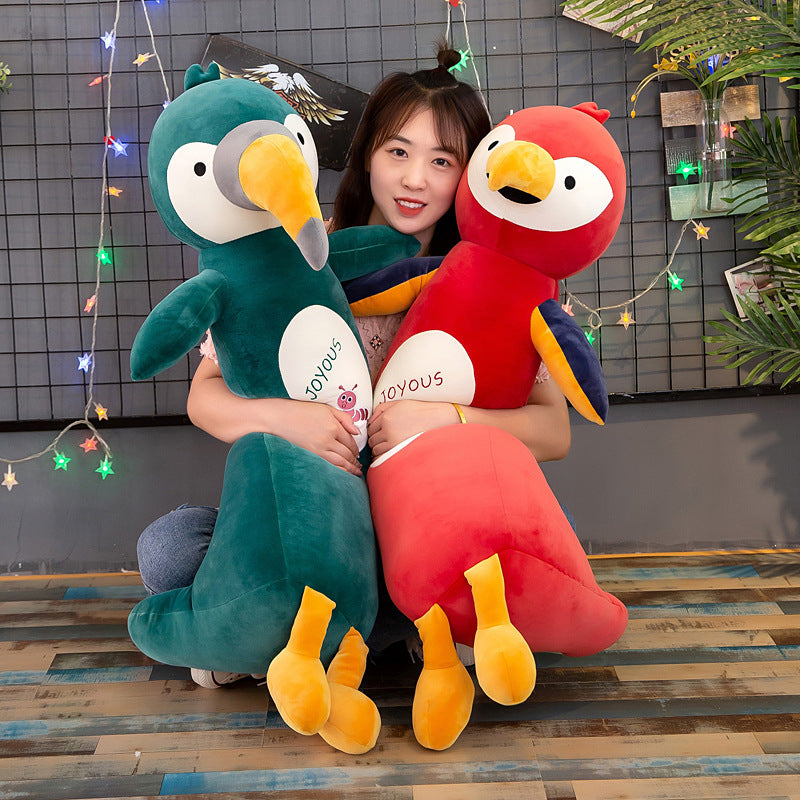 Cute parrot long pillow