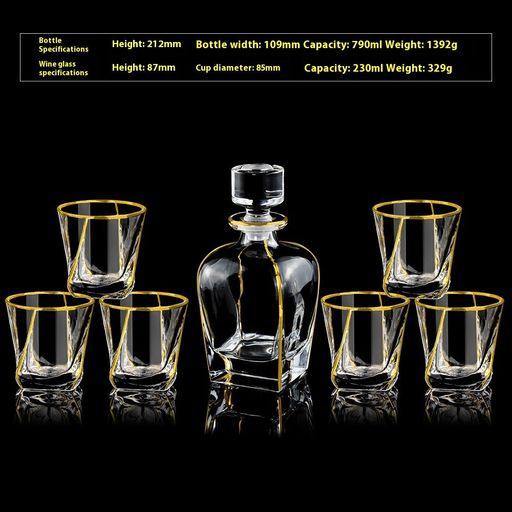Glass Bottle Wine Glass Household Whiskey Shot Glass Shot Glass Wine Set Suit