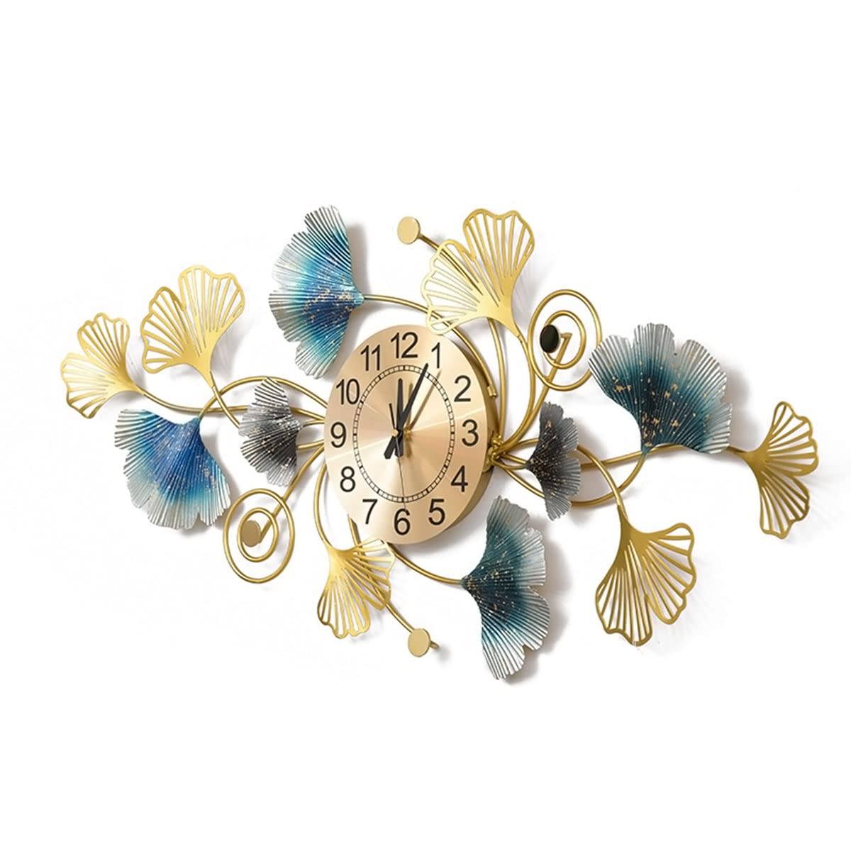 Golden Gingko Clock Wall Decor 21*47