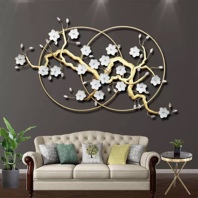 Metallic white flower Wall Hanging