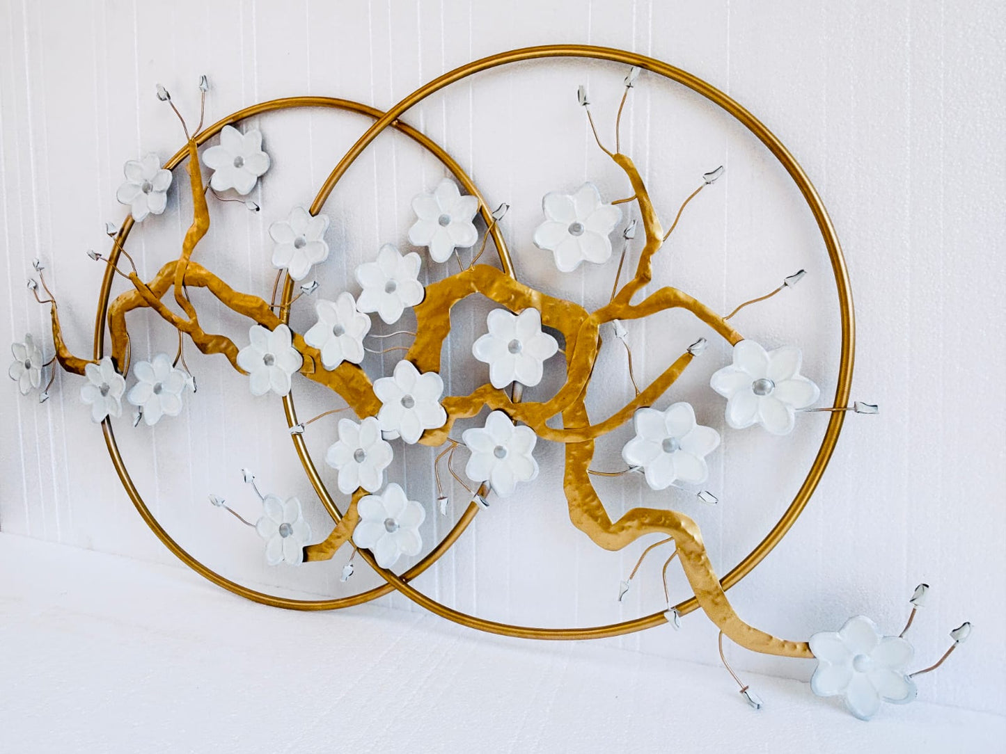Metallic white flower Wall Hanging