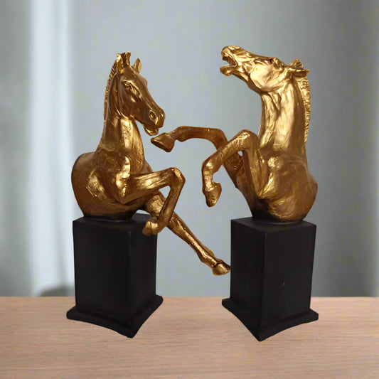 Golden Color Stand Horse Decor Set 8*7