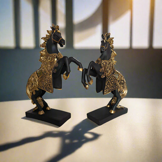 Black Dancing Horses Decor 10*8