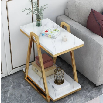 Marble Iron Side Table 24*10*16