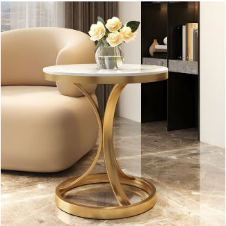 Marble Iron Side Table 20*16*2