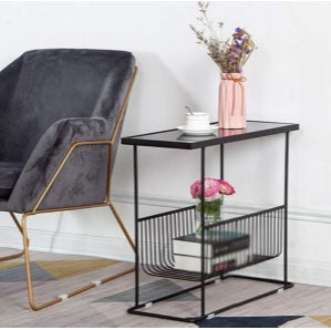 Marble Iron Side Table 24*18*12