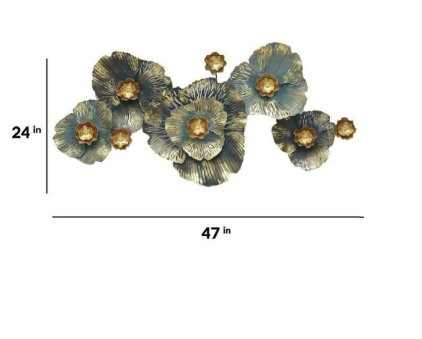 Grey Shine flower wall decor 47*2*24