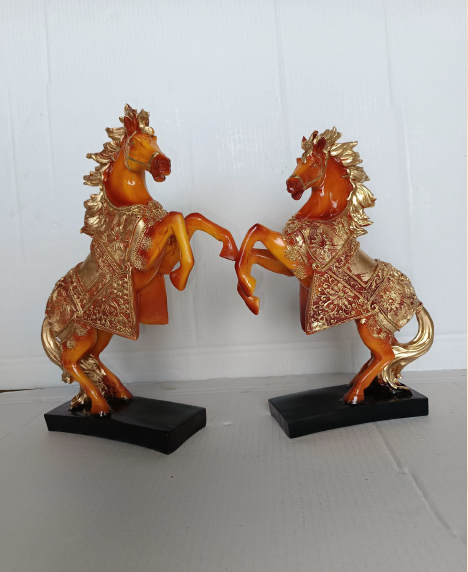 Orange Dancing horses decor 10*8