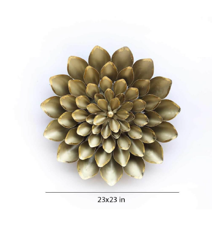 Golden Color Flower wall decor 23*4*23