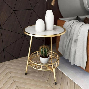 Marble Iron Side Table 22*15*2