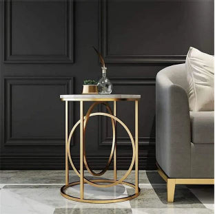 Marble Iron Side Table 22*15*1