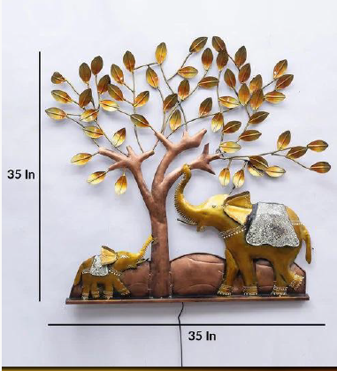 Elephant under tree wall decor 35*2*35