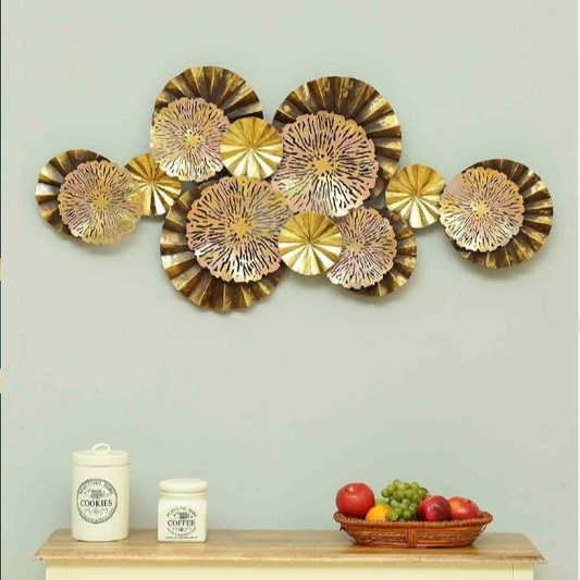 Golden color circles wall decor 47*2*24