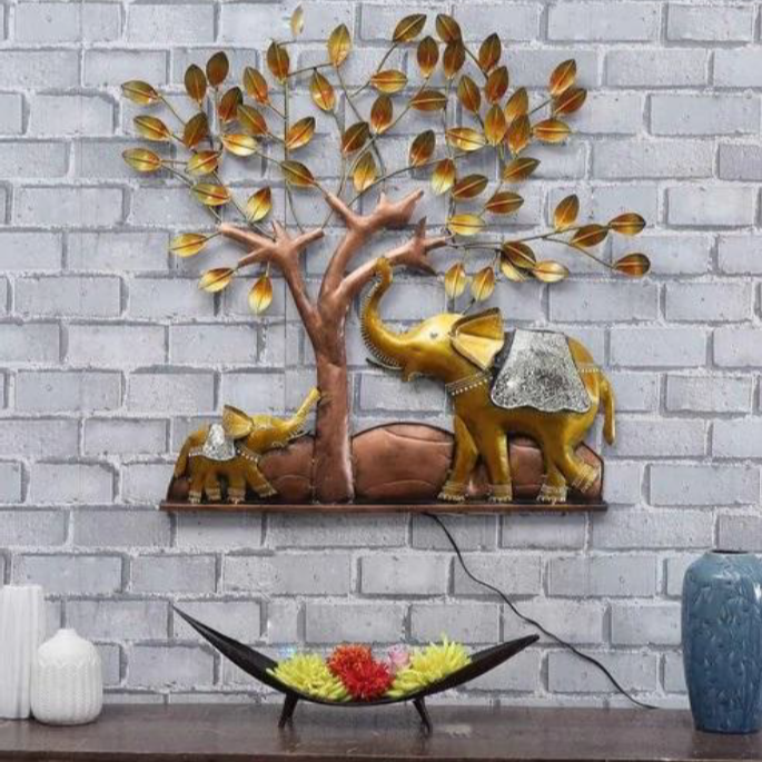 Elephant under tree wall decor 35*2*35