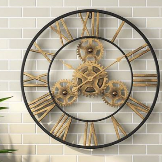 Black Golden Antique Roman Wall Clock 24*24