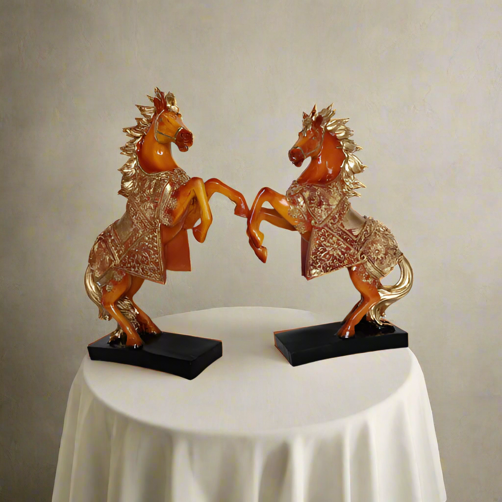 Orange Dancing horses decor 10*8