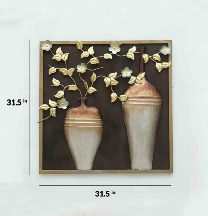 Two Flower Pot frame wall decor 31*2*31