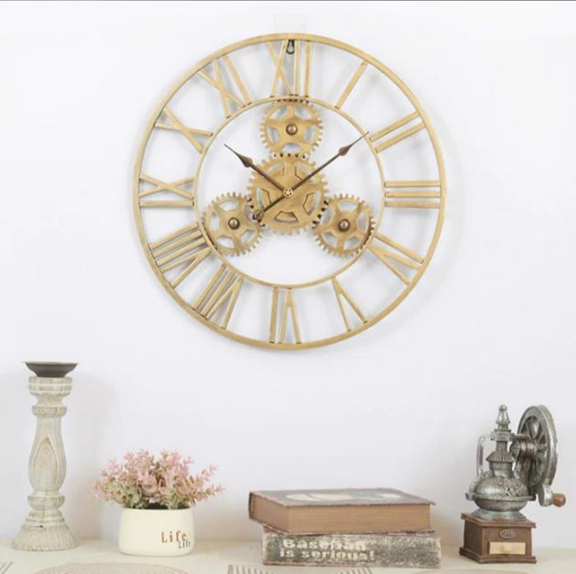 Golden Antique Roman Wall Clock 24*24