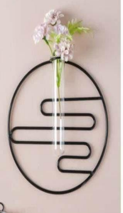 Black Wall Hanging with Test Tube Planter 20*20