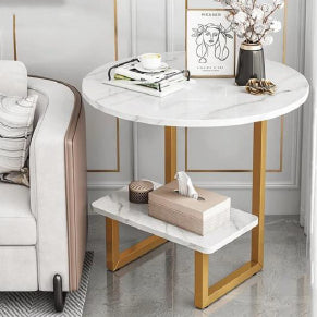 Marble Iron Side Table 22*20