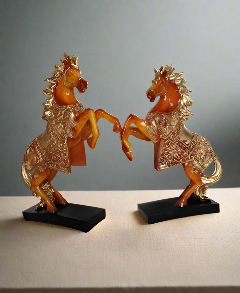 Orange Dancing horses decor 10*8