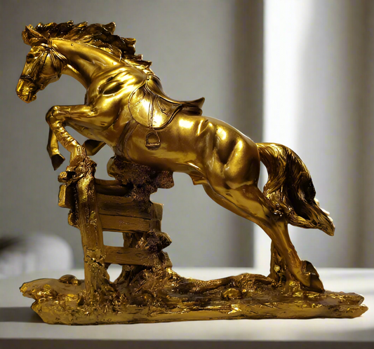 Golden color Jumping horse decor 14*5*13