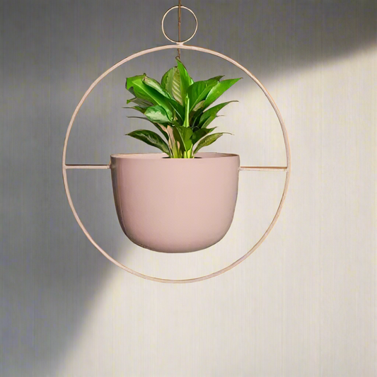 Pink Metal Circular Hanging Planter 37*42