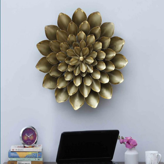 Golden Color Flower wall decor 23*4*23