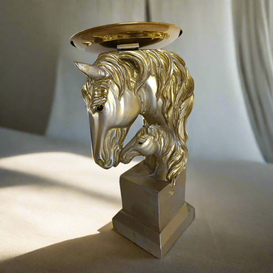 Horse With Tray Table Decor 6*3*10