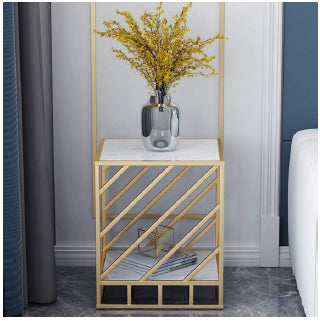 Marble Iron Side Table 22*18*18