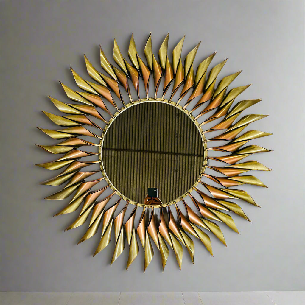 Golden Color Sun Wall Mirror 38*4*38