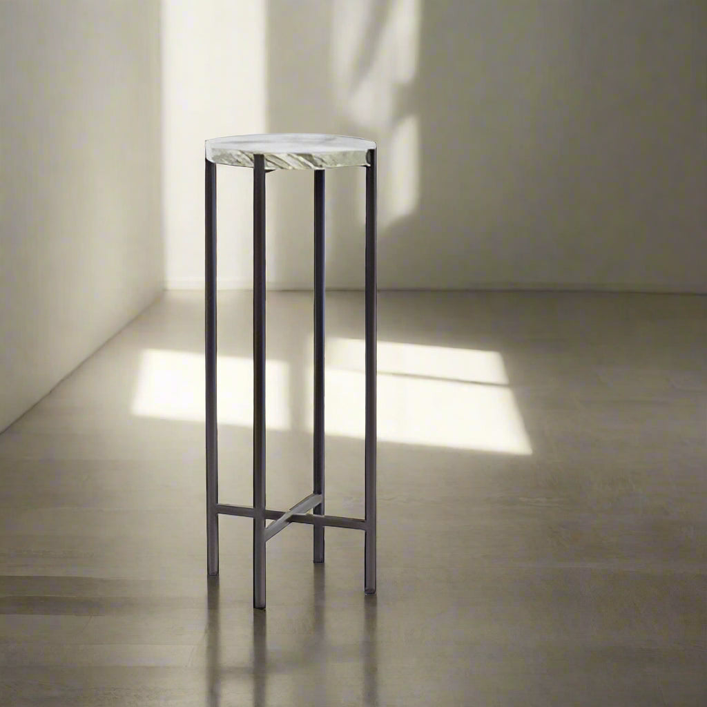 Marble Iron Side Table 20*9