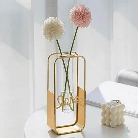 Glass Testtube Planter With Metal Stand 11*20