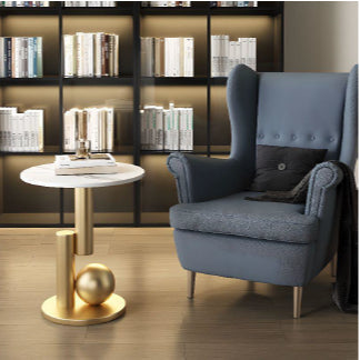 Marble Iron Side Table 22*16*3