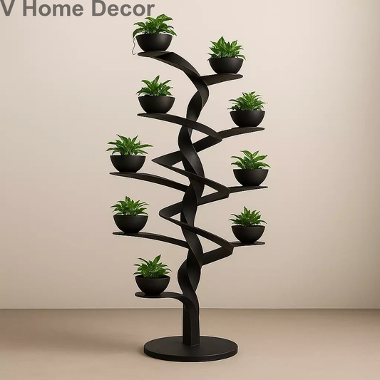 Helix Drift Planter – Spiraling Botanical Sculpture with 10 Floating Cradles (7 ft)