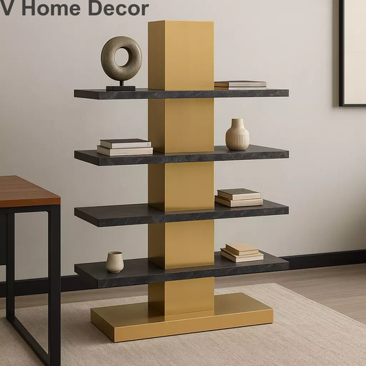 Vault Axis Luxury Stainless Steel Rack – Floating Slab Display Shelf (72” H × 36” L × 14” D)