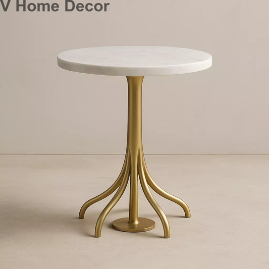 Dakshina Vriksha Side Table (15” Marble Top) – Tree of Knowledge Sacred Pedestal