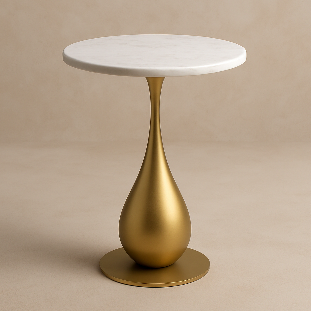 Divine Drop Table (15” Marble Top) – A Sacred Pause in Sculpted Stillness