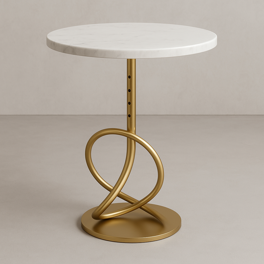 Flute Loop Table (15” Marble Top) – A Twist of Melody in Modern Metal