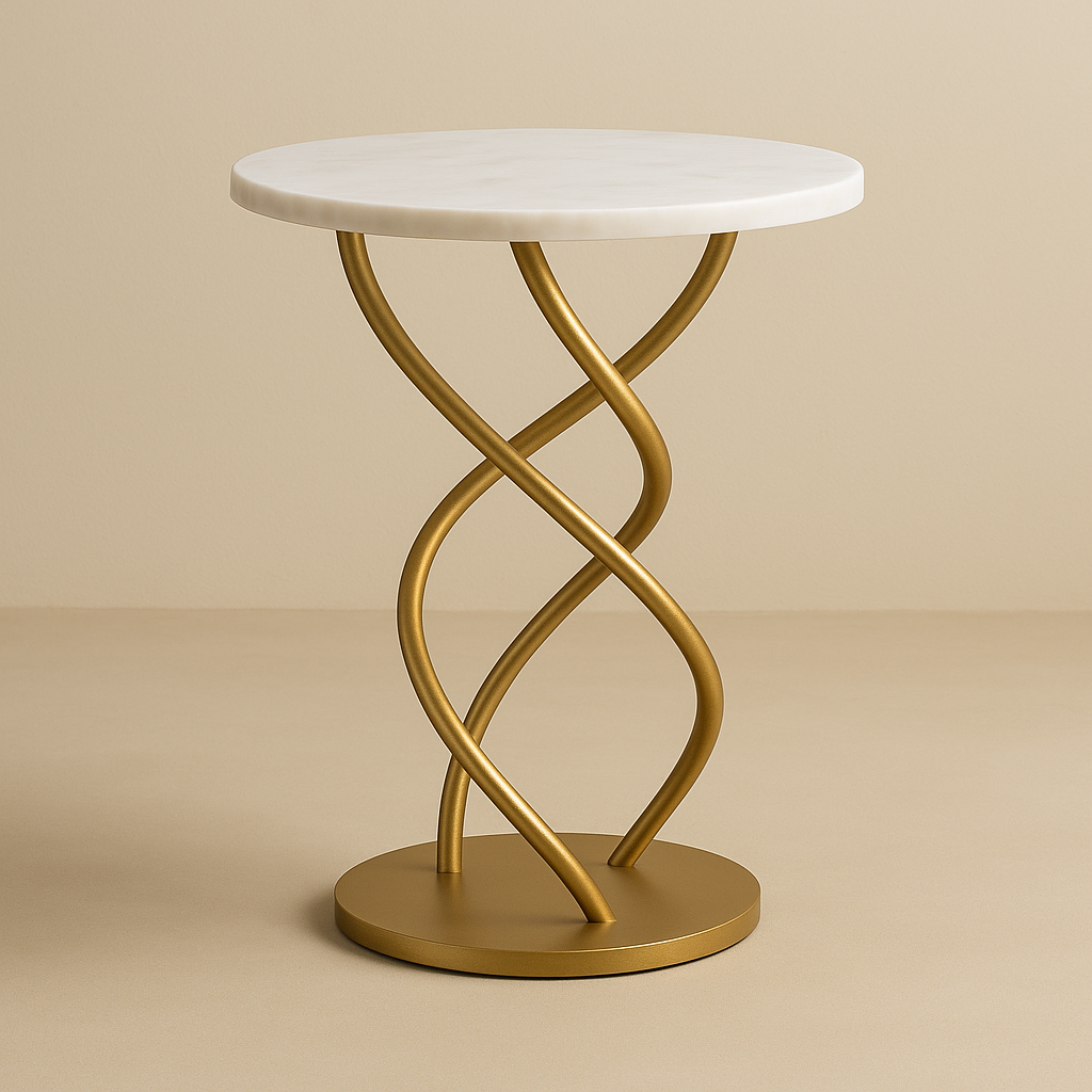 Ras Orbit Table (15” Marble Top) – Divine Rhythm Cast in Curves