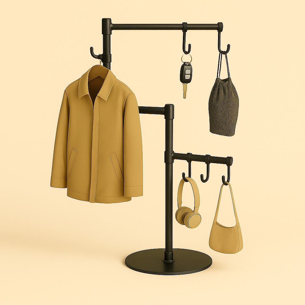 ZigRack Dual-Level Modular Hanger – Adjustable Iron Stand for Daily Essentials