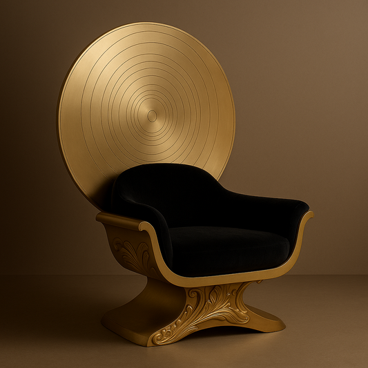 The Eclipse Throne – Celestial Lounge in Satin Golden Color Metal