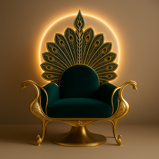 Peacock Darbar Sofa – Regal Armchair Inspired by Divine Splendor