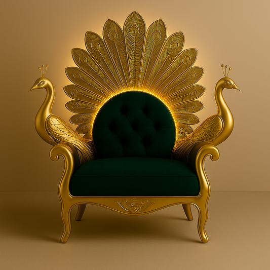 Peacock Darbar Sofa – Regal Armchair Inspired by Divine Splendor